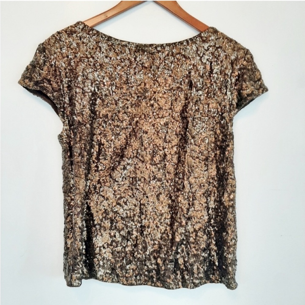 Alice + Olivia cap sleeve sequin top